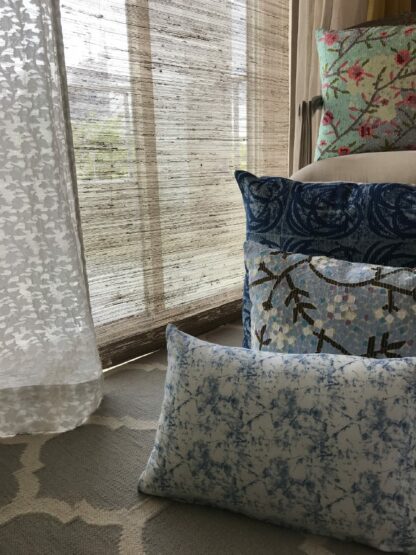 Blue Block print Lumber Cushion - Image 4
